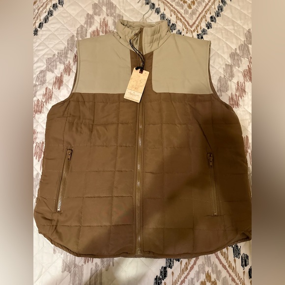 Nomad Craft + Flow Hoodless Quilted Vest Tan Brown Men’s Size S. NWT - Picture 2 of 9